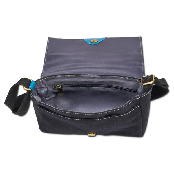 KP21 A - Polynesian Tattoo Crossbody Purse - Art: "Kaulele" by Megan Jones, Color: Aqua Blue - NĀ KOA