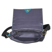 KP21 A - Polynesian Tattoo Crossbody Purse - Art: "Kaulele" by Megan Jones, Color: Aqua Blue - NĀ KOA