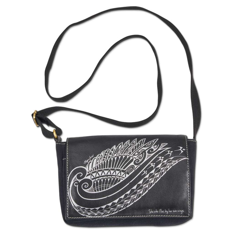 KP21 BW - Polynesian Tattoo Crossbody Purse - Art: 
