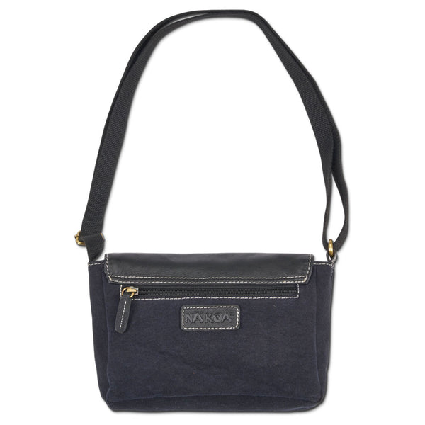 KP21 BW - Polynesian Tattoo Crossbody Purse - Art: "Kaulele" by Megan Jones, Color: Black/Silver - NĀ KOA