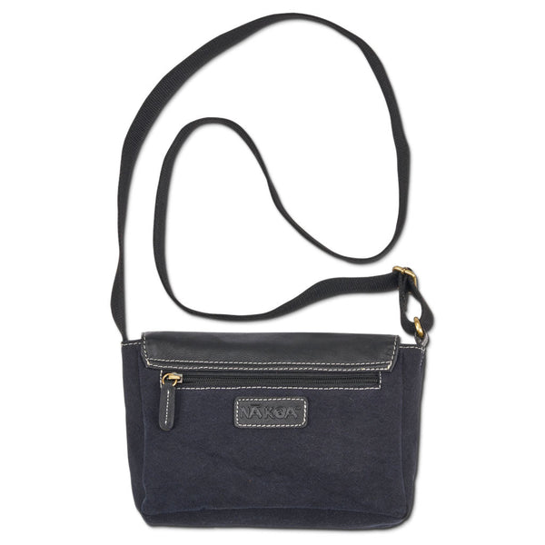 KP21 BW - Polynesian Tattoo Crossbody Purse - Art: "Kaulele" by Megan Jones, Color: Black/Silver - NĀ KOA