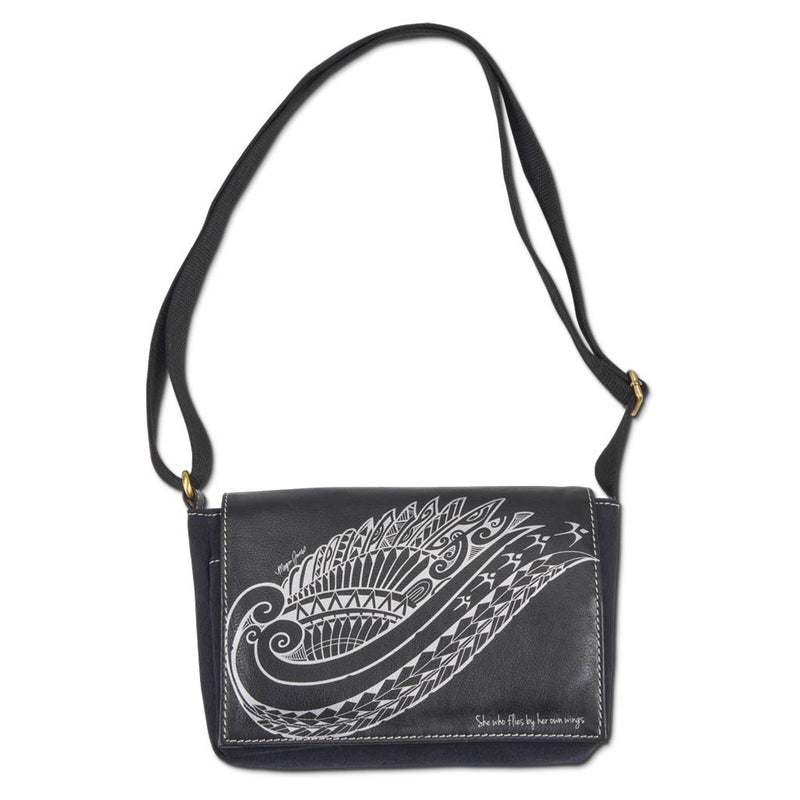 KP21 BW - Polynesian Tattoo Crossbody Purse - Art: 
