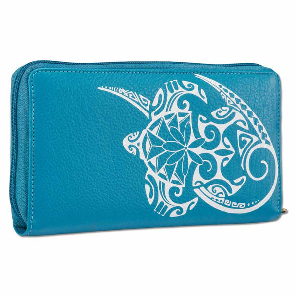 KZ22 - Polynesian tattoo wallet for women - Art: "Hohonu" by Teva Lowy - NĀ KOA