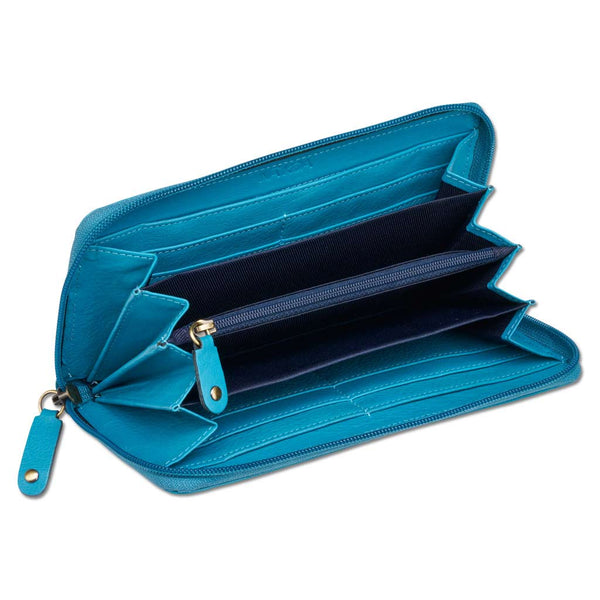 SkyBlueRFID - KZ22 - Polynesian tattoo wallet for women - Art: "Hohonu" by Teva Lowy - NĀ KOA
