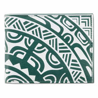 Green  Polynesian tattoo wallet with flip ID -by Sulu'ape Pili Mo'o - NĀ KOA