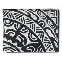 BlackwithSilver - Polynesian tattoo wallet with flip ID -by Sulu'ape Pili Mo'o - NĀ KOA
