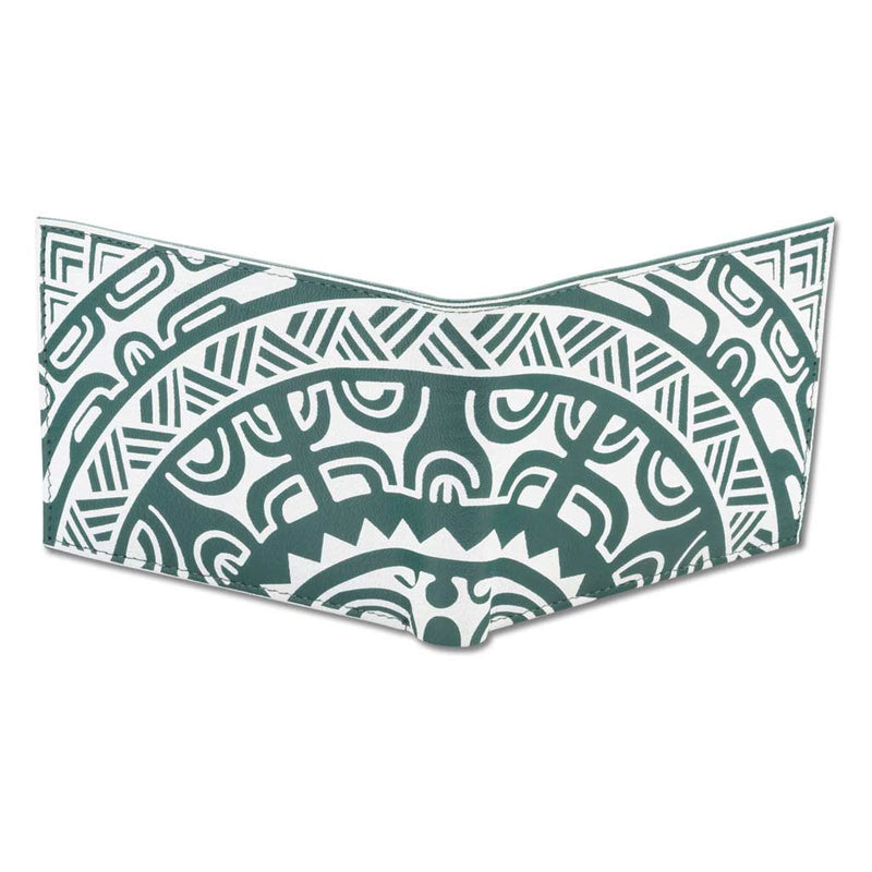 Green KM33 - Polynesian tattoo wallet with flip ID - Art: 