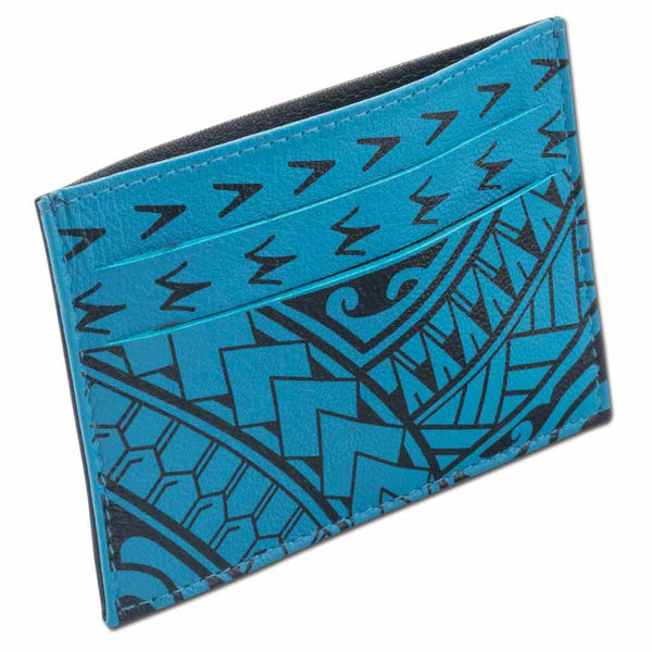 AquaBlue KK22 - Samoan tattoo card holder - Art: "Hiku" by Eugene Ta'ase - NĀ KOA