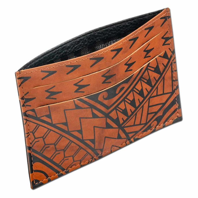 BourbonRFID - KK22 Samoan tattoo card holder - Design: Hiku by Eugene Ta'ase - NĀ KOA