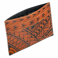 BourbonRFID - KK22 Samoan tattoo card holder - Design: Hiku by Eugene Ta'ase - NĀ KOA