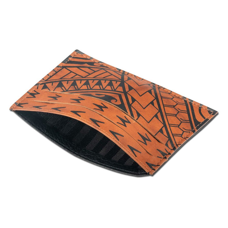 BourbonRFID - KK22 Samoan tattoo card holder - Design: Hiku by Eugene Ta'ase - NĀ KOA