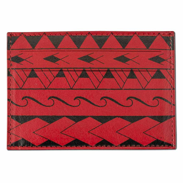 Red - KK21 - Samoan tattoo card holder - Art: "Loa" by Eugene Ta'ase - NĀ KOA
