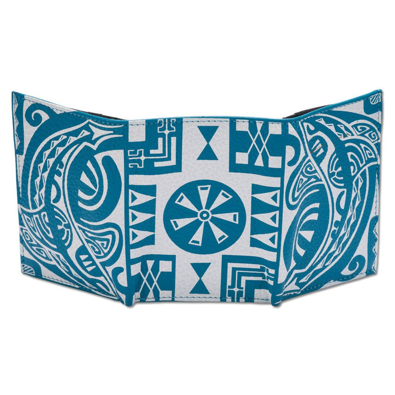 SkyBlueRFID - Tahitian shark tattoo trifold wallet - Art: 