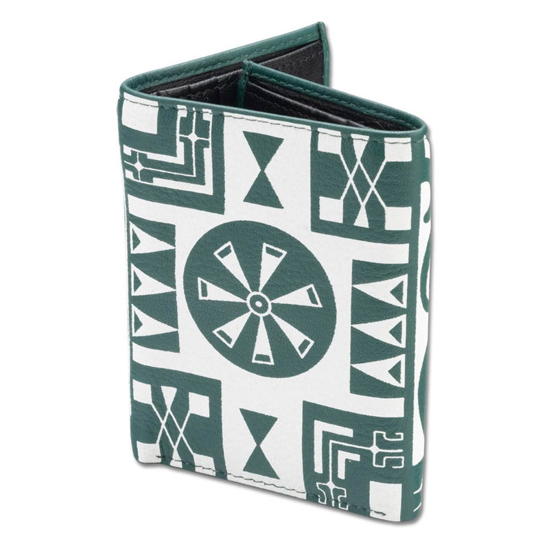 Green KT23 - Tahitian shark tattoo trifold wallet - Art: 