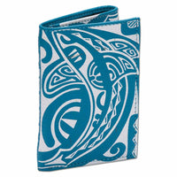 KT23 - Tahitian shark tattoo trifold wallet - Art: "Ma’o" by Teva Lowy - NĀ KOA