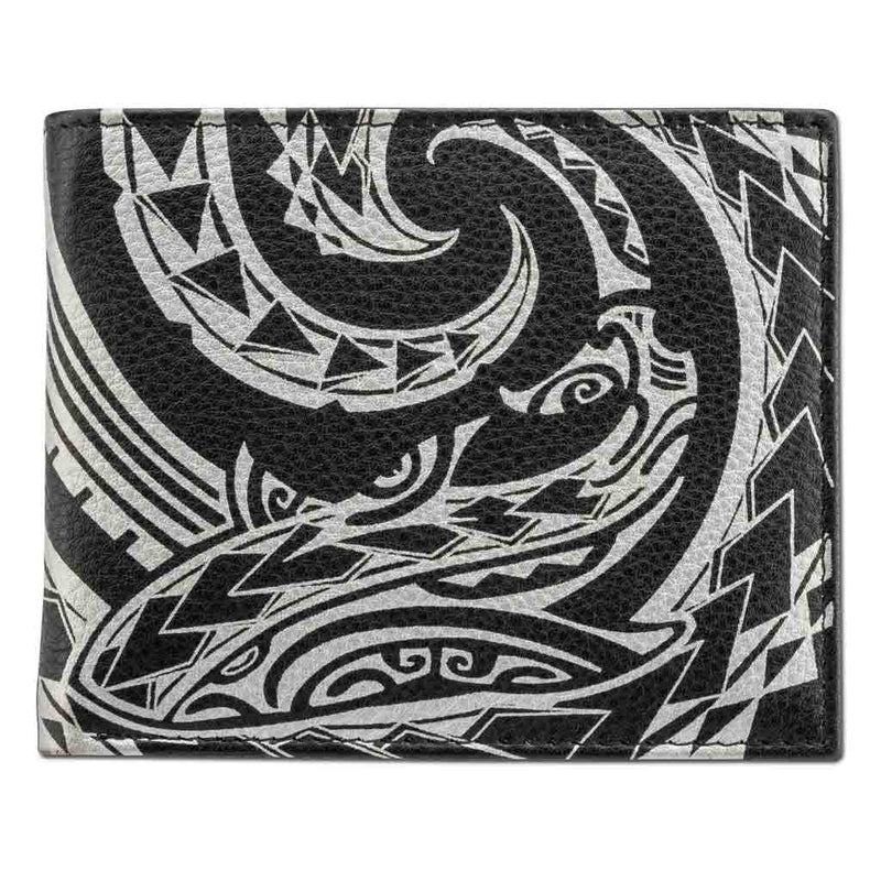 KM24 - Tribal shark tattoo bifold wallet - Art: 