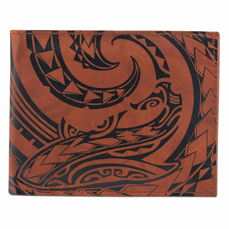 KM24 - Tribal shark tattoo bifold wallet - Art: 