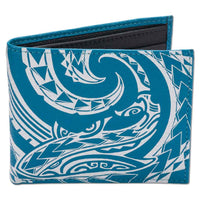 KM24 - Tribal shark tattoo bifold wallet - Art: "Mano" by Kuaika Quenga - NĀ KOA