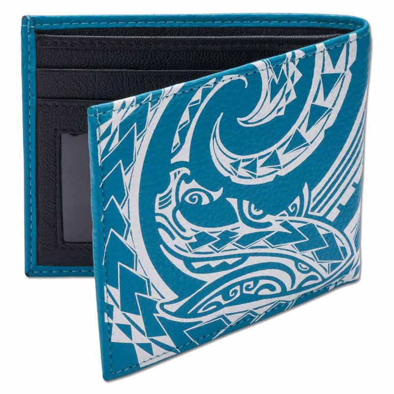 SkyBlueRFID KM24 - Tribal shark tattoo bifold wallet 