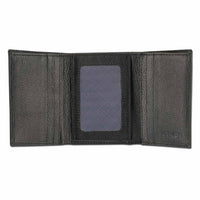 BlackwithSilver- KT23 - Tahitian shark tattoo trifold wallet - Art: "Ma’o" by Teva Lowy - NĀ KOA