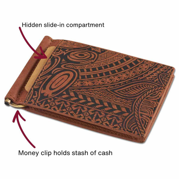 KS21 - Hawaiian Money Clip Wallet - Art: ‘Ohana by Samson Harp - NĀ KOA