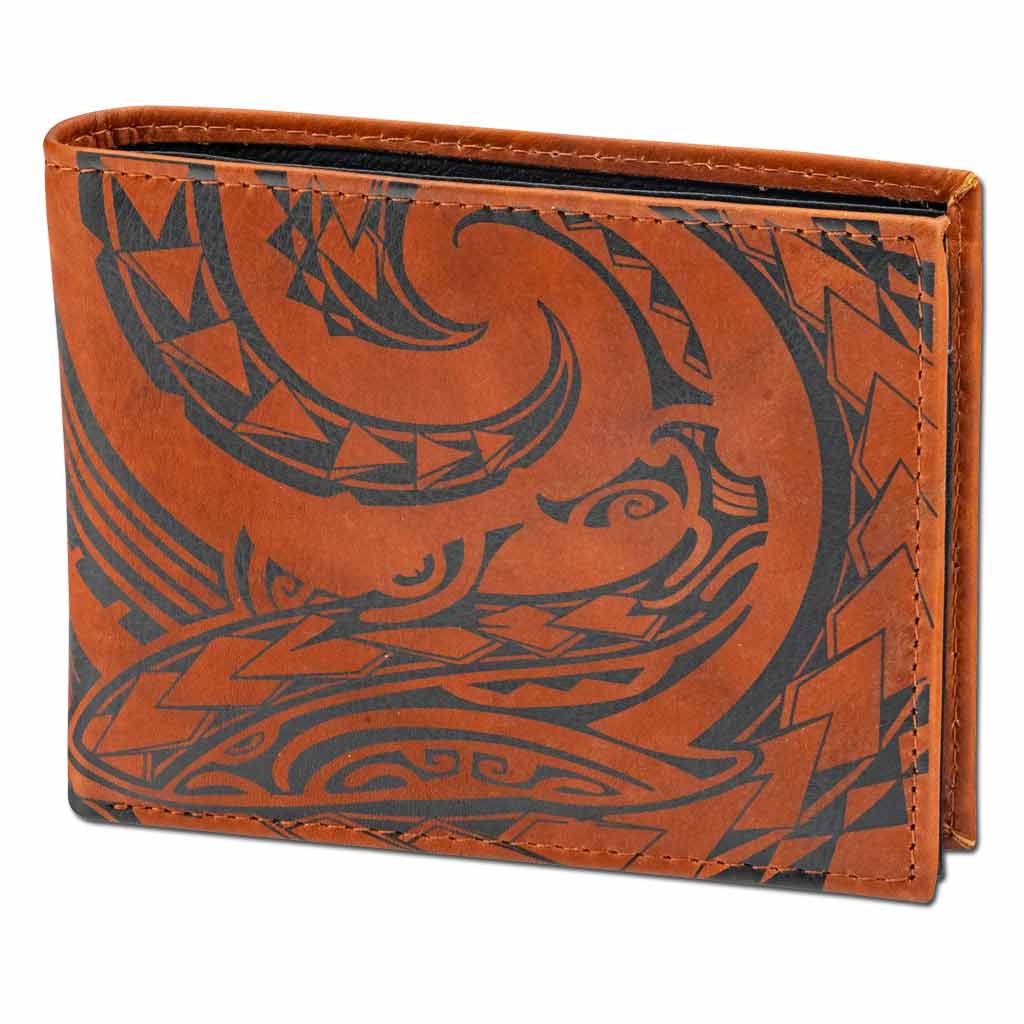 KM31 - Hawaiian shark tattoo wallet with flip ID - Art: 