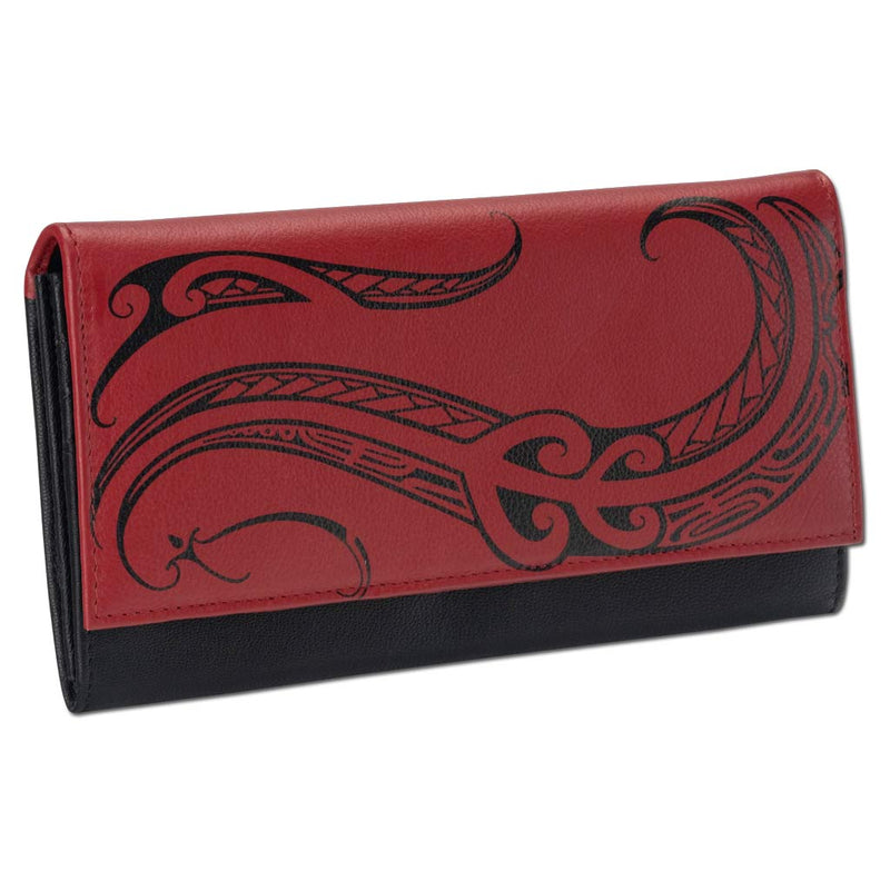 Red - KW23 - Hawaiian tattoo clutch wallet - Art: 