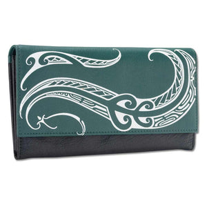 KW23 - Hawaiian tattoo clutch wallet - Art: "Ahona" by Kuaika Quenga - NĀ KOA