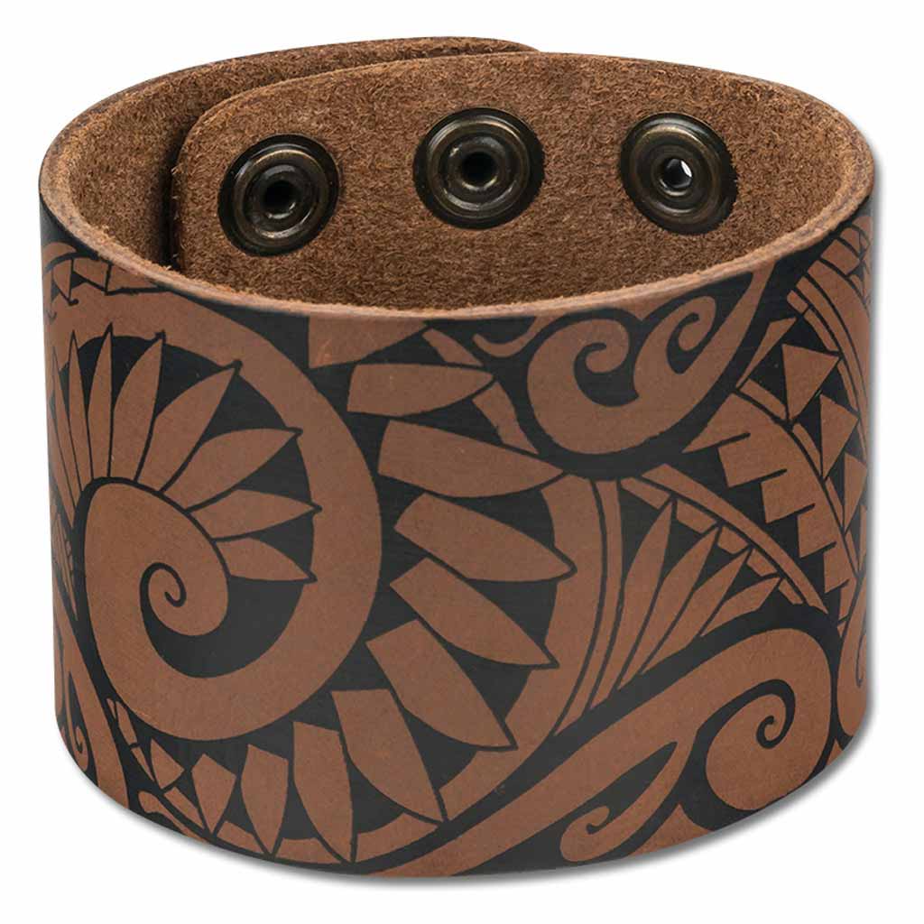 Cuff Bracelets >Hawaiian>Polynesian > Polynesian Tattoo - Hawaiian tattoo cuff - Art: 