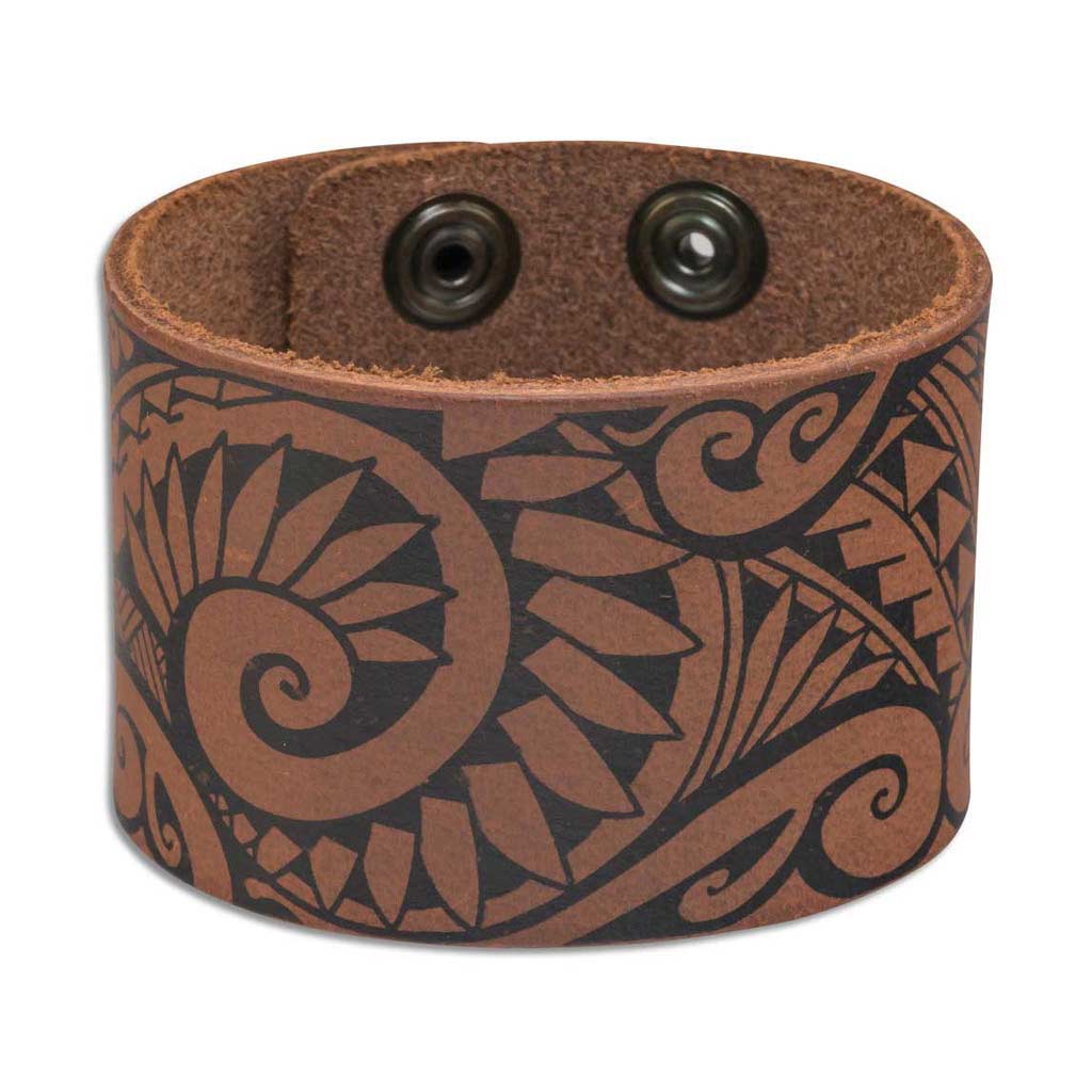 Cuff Bracelets >Hawaiian>Polynesian > Polynesian Tattoo - Hawaiian tattoo cuff -SMALL wrist- Art: 