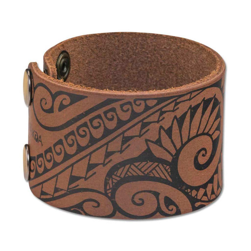 Cuff Bracelets >Hawaiian>Polynesian > Polynesian Tattoo - Hawaiian tattoo cuff -SMALL wrist- Art: 