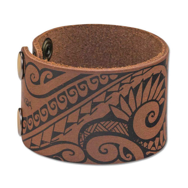 Cuff Bracelets >Hawaiian>Polynesian > Polynesian Tattoo - Hawaiian tattoo cuff -SMALL wrist- Art: "Ola" by Marlo Lualemana - NĀ KOA