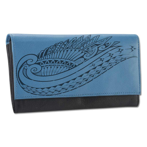 KW24 - Hawaiian Wing tattoo clutch wallet - Art: "Kaulele" by Megan Jones - NĀ KOA