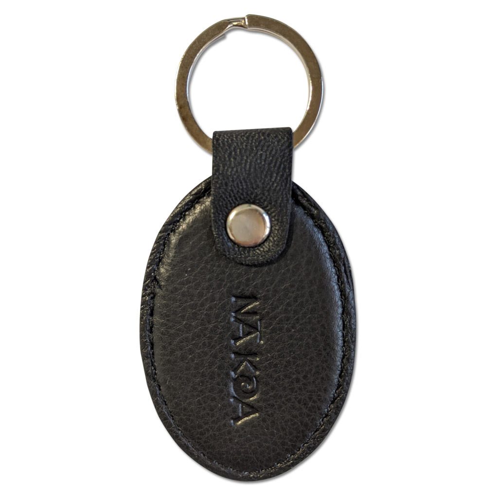 Leather Key Ring (Keychain) Black / Oval|Matworks