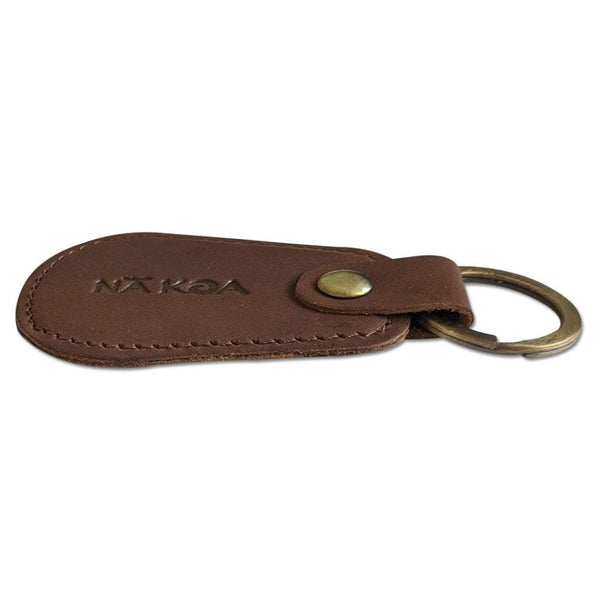 4320H - NĀ KOA Logo Key Chain - Brown Hunter Leather - NĀ KOA
