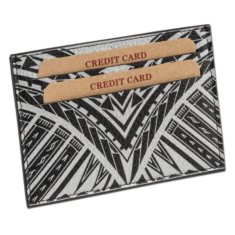 BlackwithSilverRFID - KK24 - Polynesian tattoo card holder - Art: 