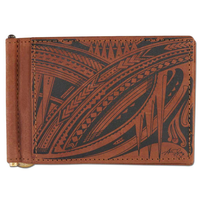 KS22 - Polynesian Tattoo Money Clip Wallet - Art: Moli by Sulu’ape Akiu Sale - NĀ KOA