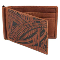 KS22 - Polynesian Tattoo Money Clip Wallet - Art: Moli by Sulu’ape Akiu Sale - NĀ KOA