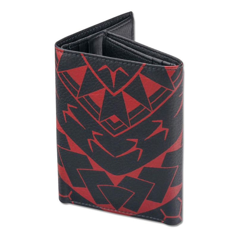 BlackWithRedRFID - KT21 - Polynesian tattoo trifold wallet - Art: 