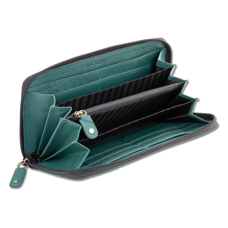 Green - KZ23 - Polynesian tattoo wallet for women - Art: 