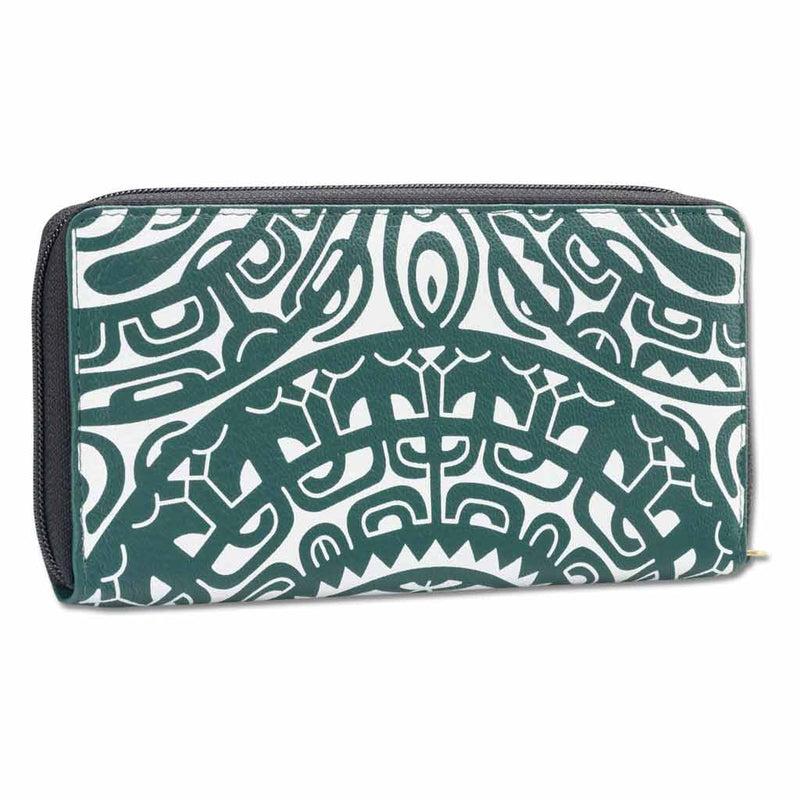 Green - KZ23 - Polynesian tattoo wallet for women - Art: 