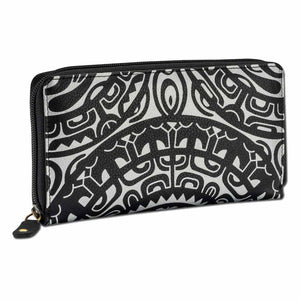 KZ23 - Polynesian tattoo wallet for women - Art: "Te Hina Te Metua" by Sulu'ape Pili Mo'o - NĀ KOA