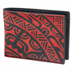 Polynesian Tattoo Bifold Wallet For Men - Genuine Leather Tribal Art Wallet By NAKOA