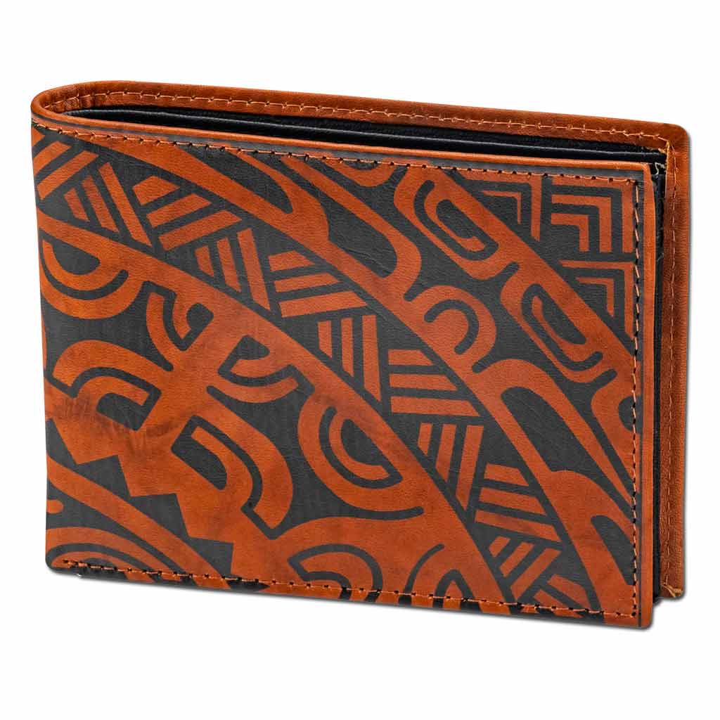 KM33 - Polynesian tattoo wallet with flip ID - Art: 