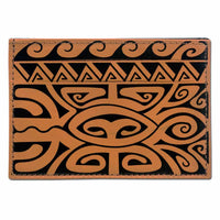 KK23 SALE - SALE - Tribal tattoo card holder - Art: "Maka" by Xavier Saint Amand Color: Tan - NĀ KOA