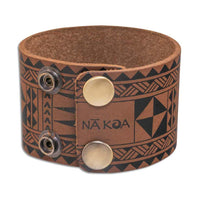 Cuff bracelet > Hawaiian > Samoan > Polynesian tattoo > - Samoan and Tongan tattoo cuff - SMALL wrist - Art: "Malie" by Tricia Allen - NĀ KOA