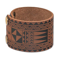 Cuff bracelet > Hawaiian > Samoan > Polynesian tattoo > - Samoan and Tongan tattoo cuff - SMALL wrist - Art: "Malie" by Tricia Allen - NĀ KOA