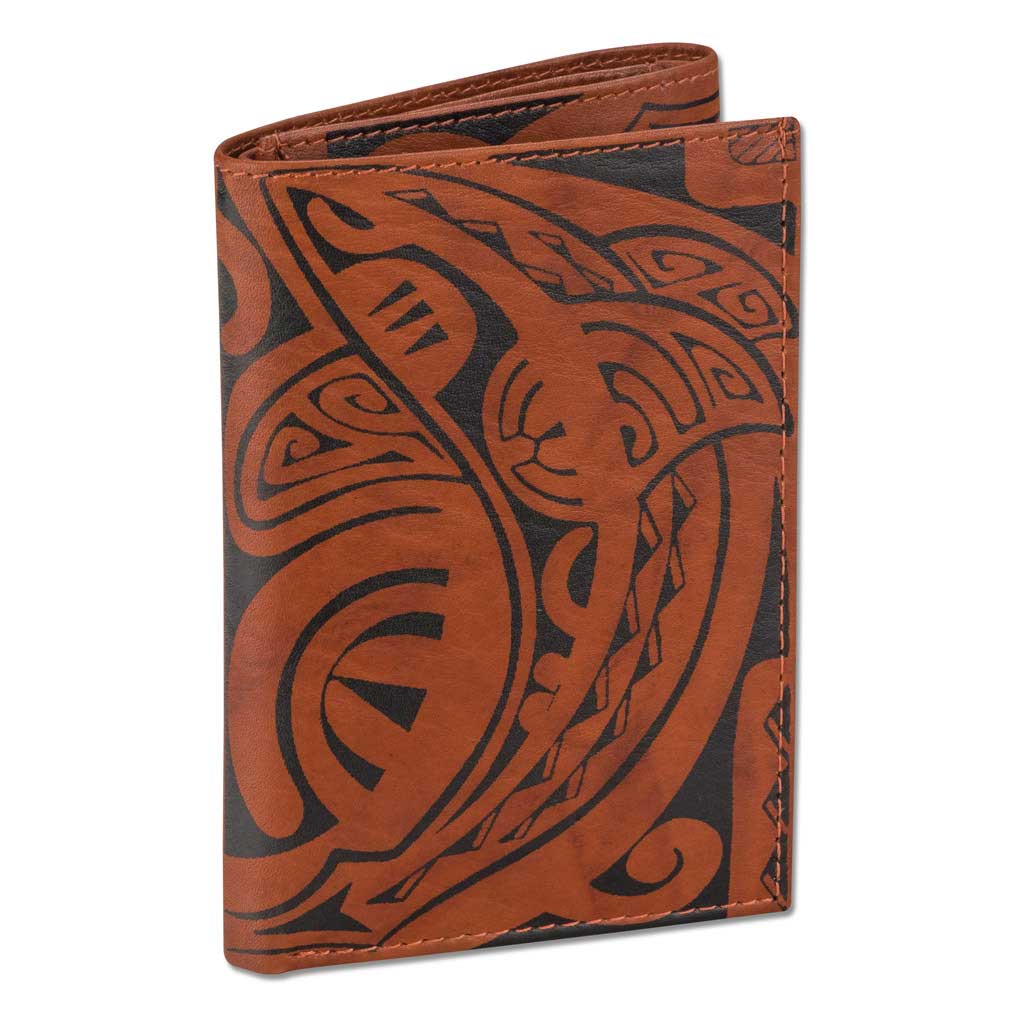 KT23 - Tahitian shark tattoo trifold wallet - Art: 