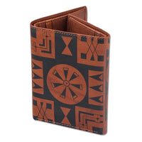 KT23 - Tahitian shark tattoo trifold wallet - Art: "Ma’o" by Teva Lowy - NĀ KOA